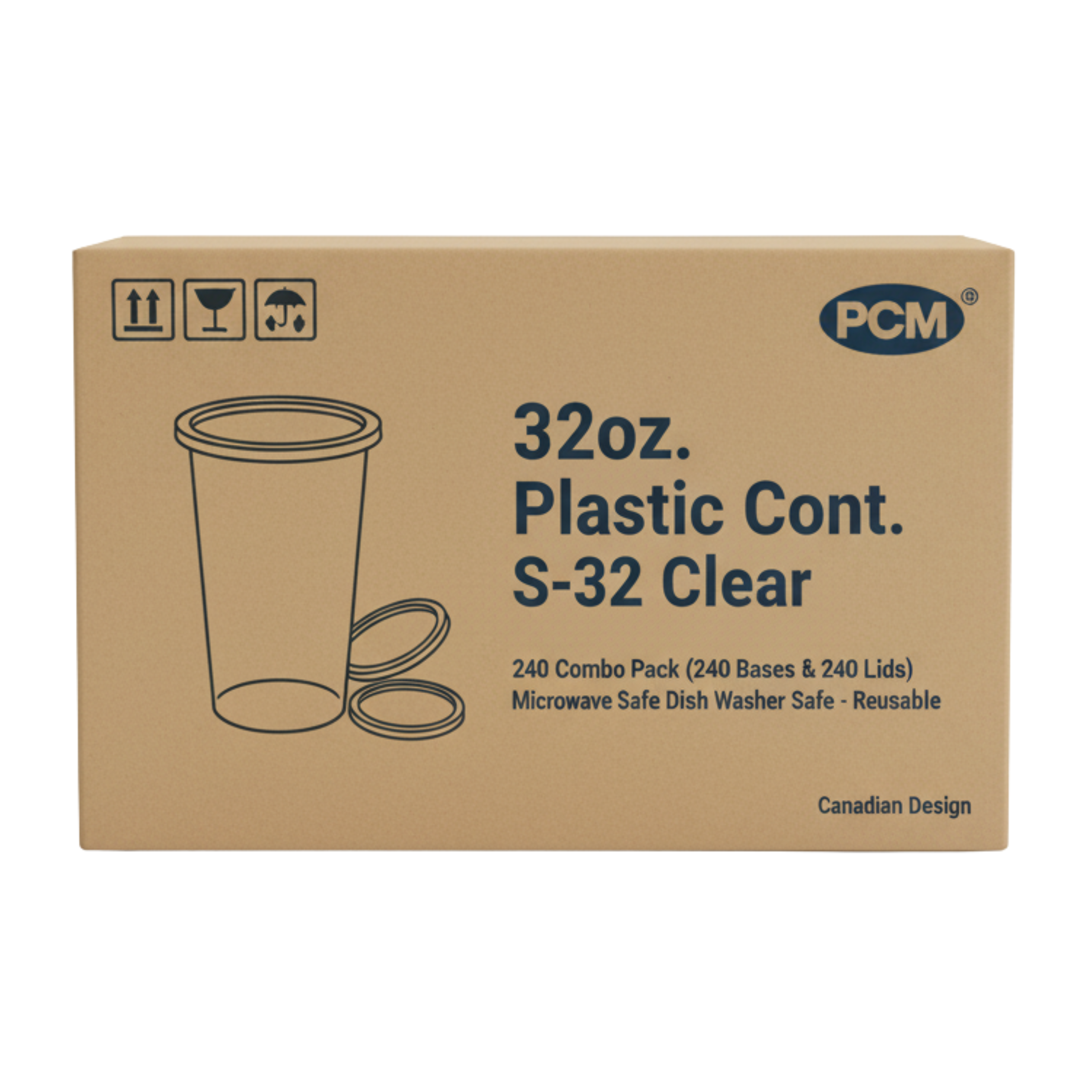 S32 Round Deli Containers 32 oz with Lids