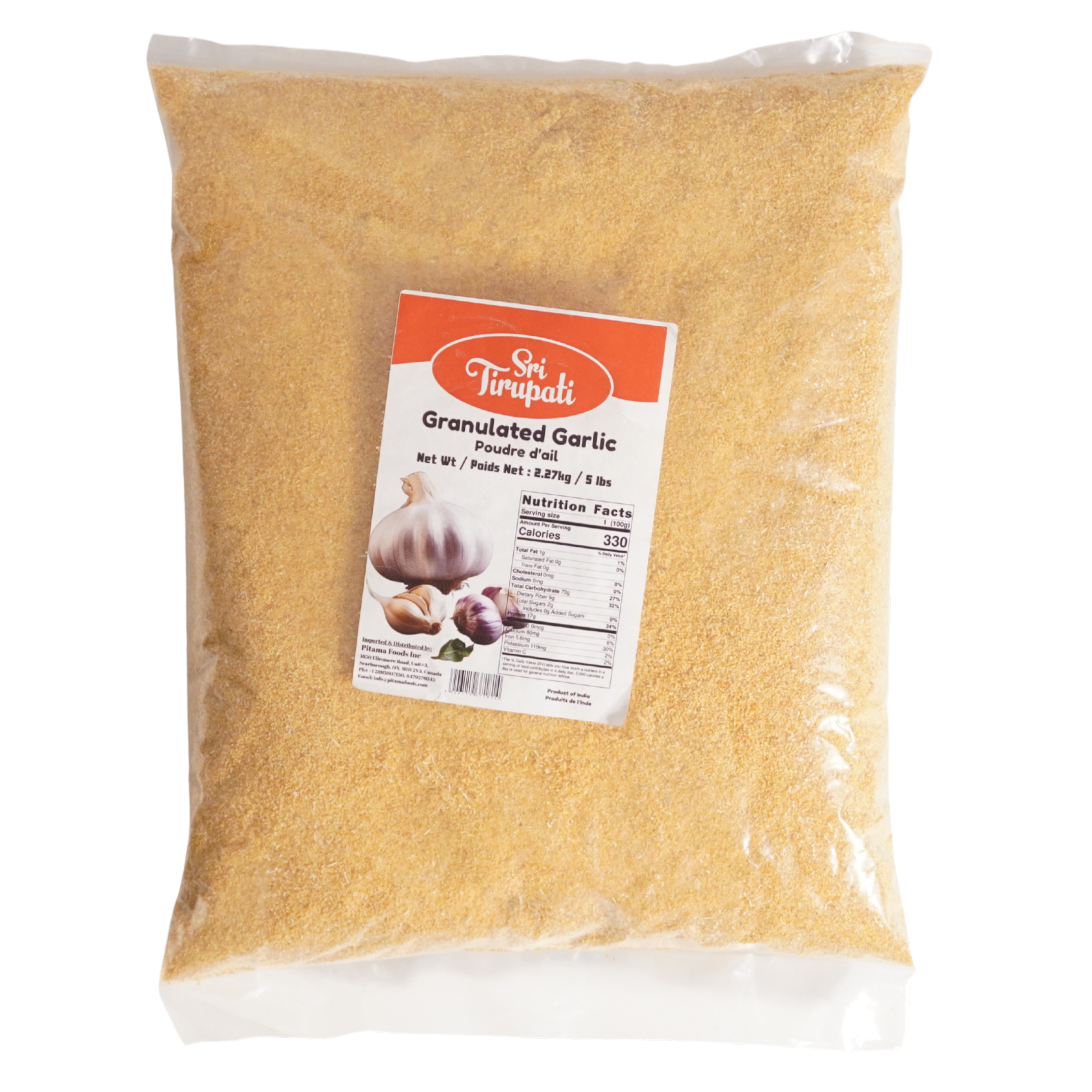 Sri Tirupati Granulated Garlic 5LBS (Minced Garlic)