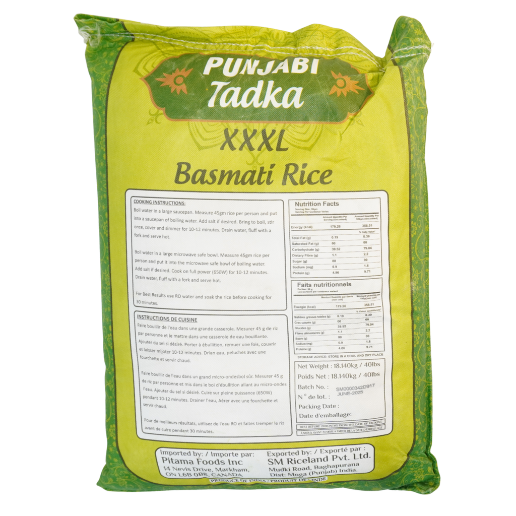 Punjabi Tadka Steam Basmati Rice 40 LBS