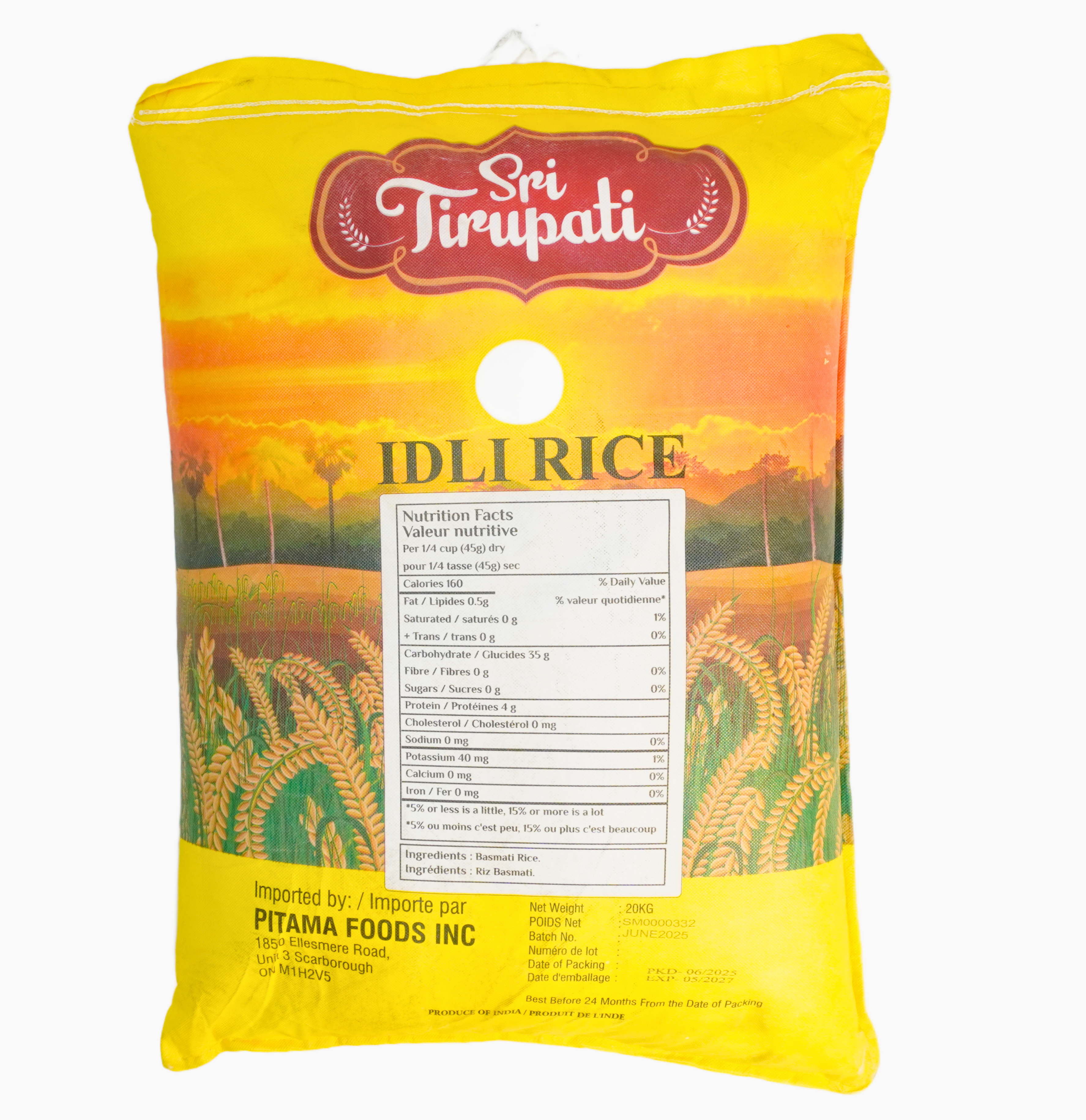 Sri Tirupati Idli Rice 20 KGS
