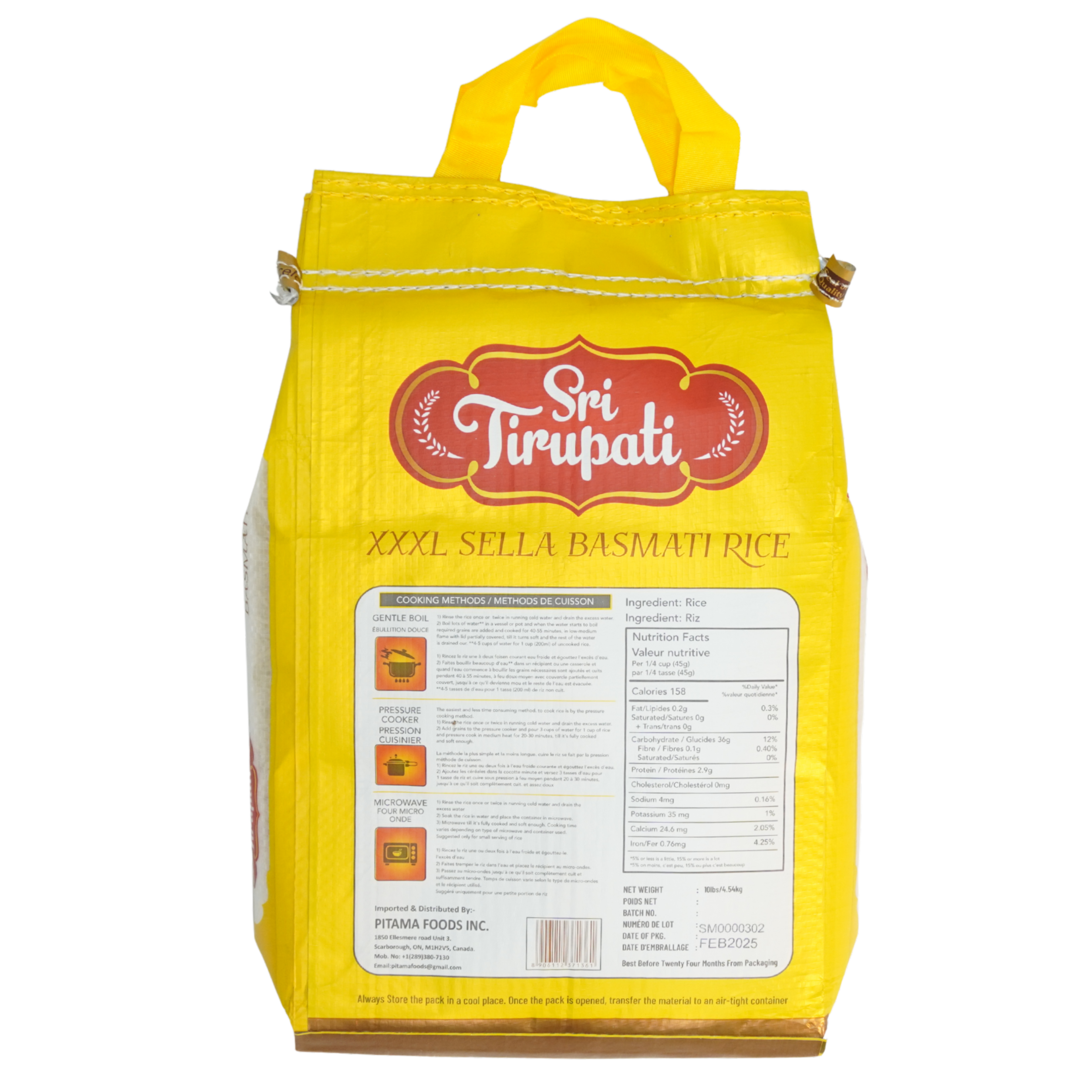 Sri Tirupati XXXL Sella Basmati Rice 10 LBS