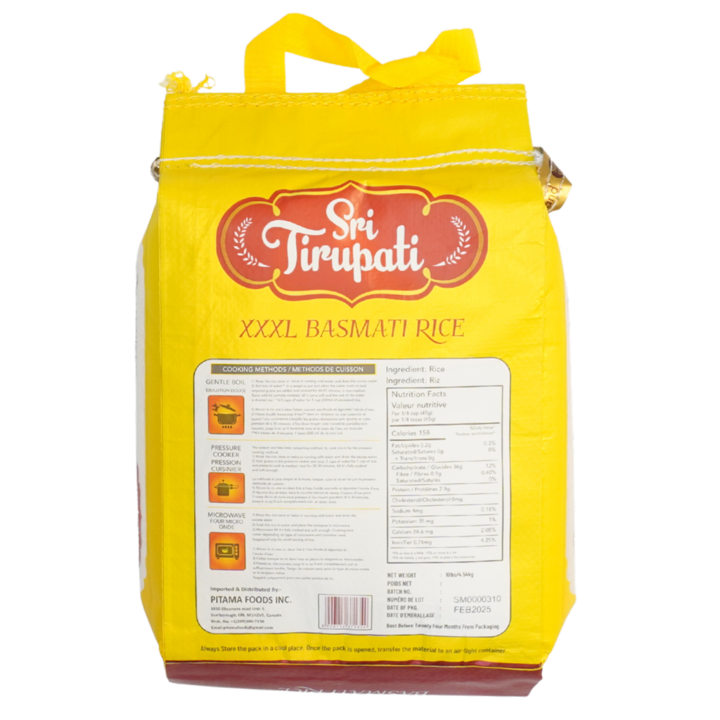Sri Tirupati XXXL Basmati Rice 10 LBS