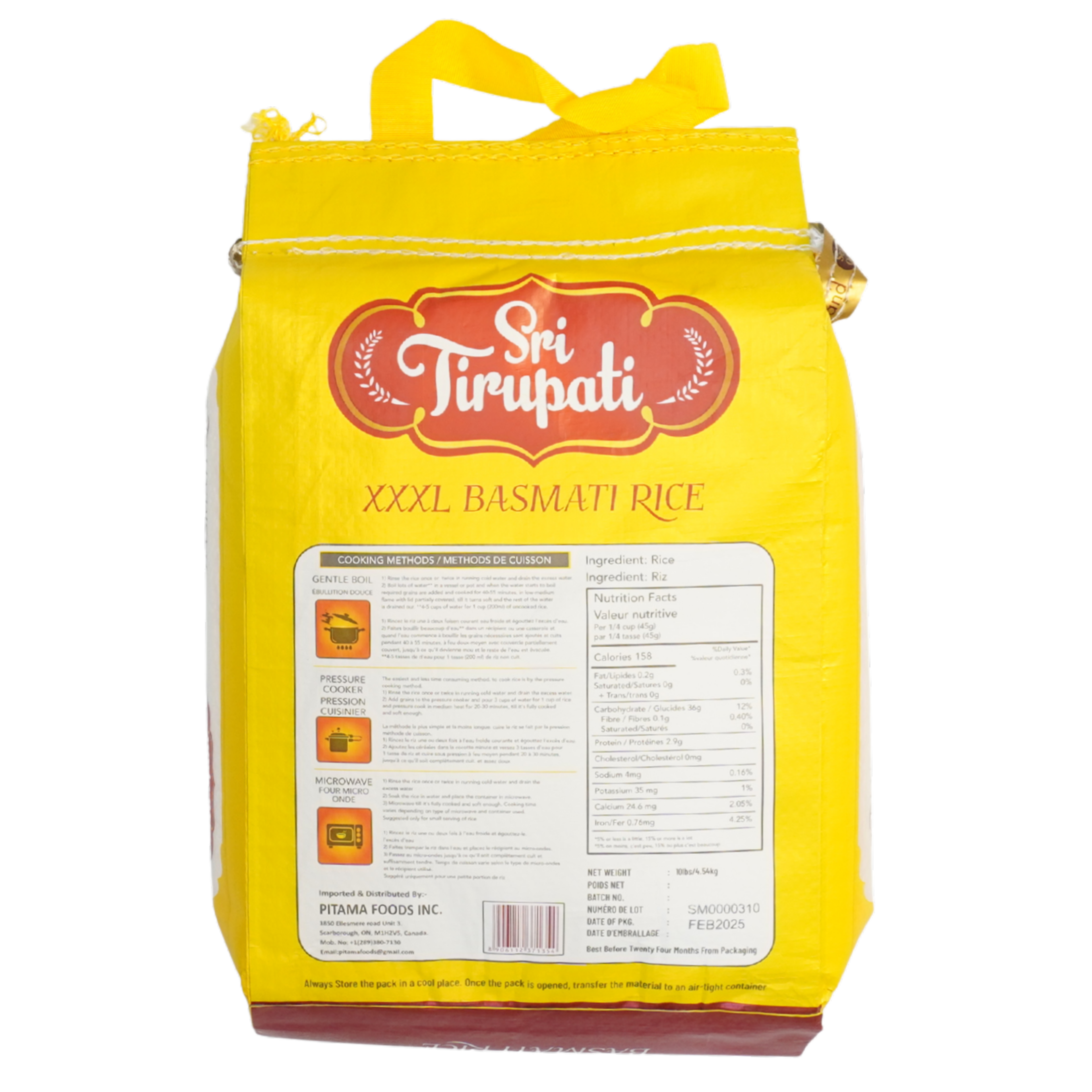 Sri Tirupati XXXL Basmati Rice 10 LBS