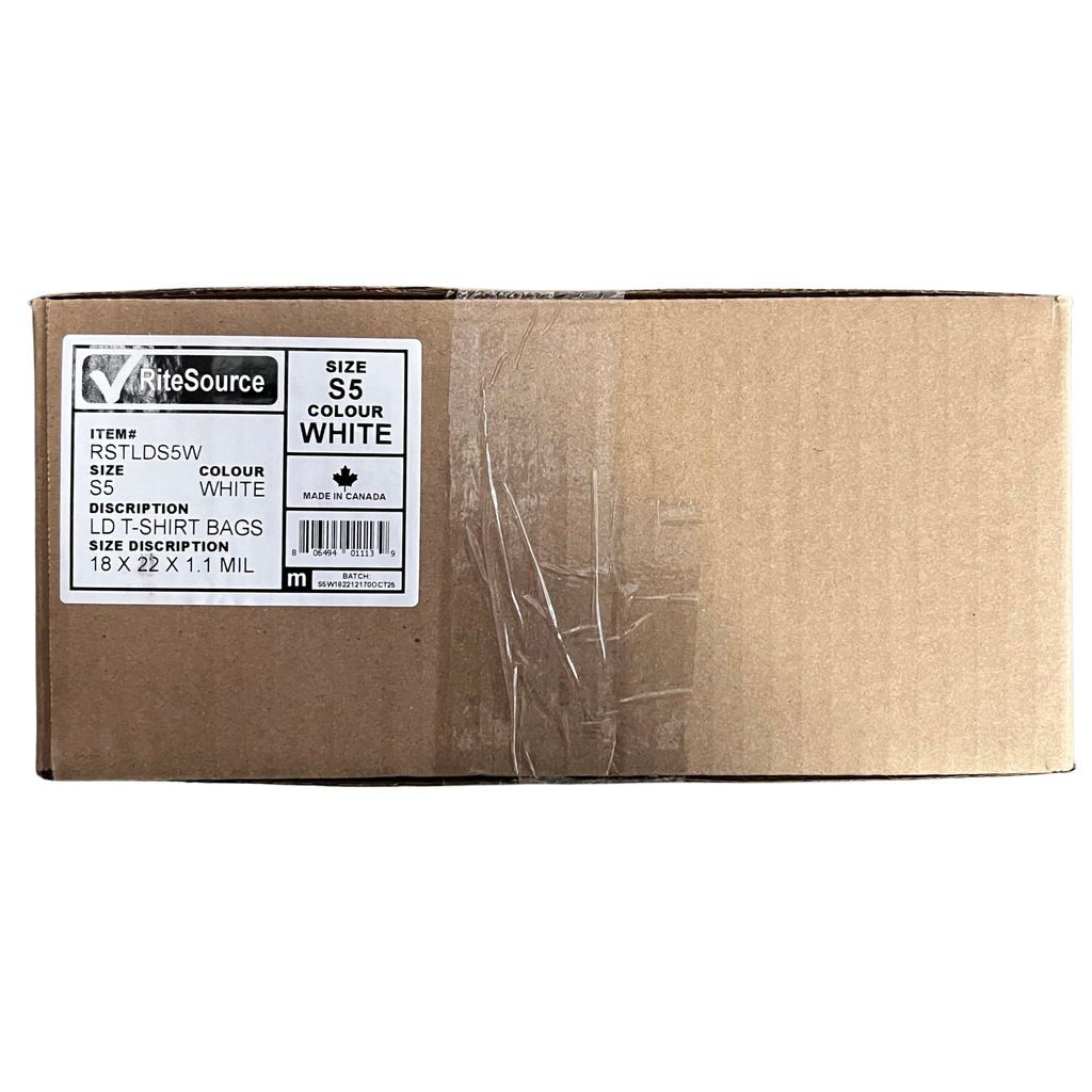 S5 White Plastic Shopping Bags (Tshirt bags)