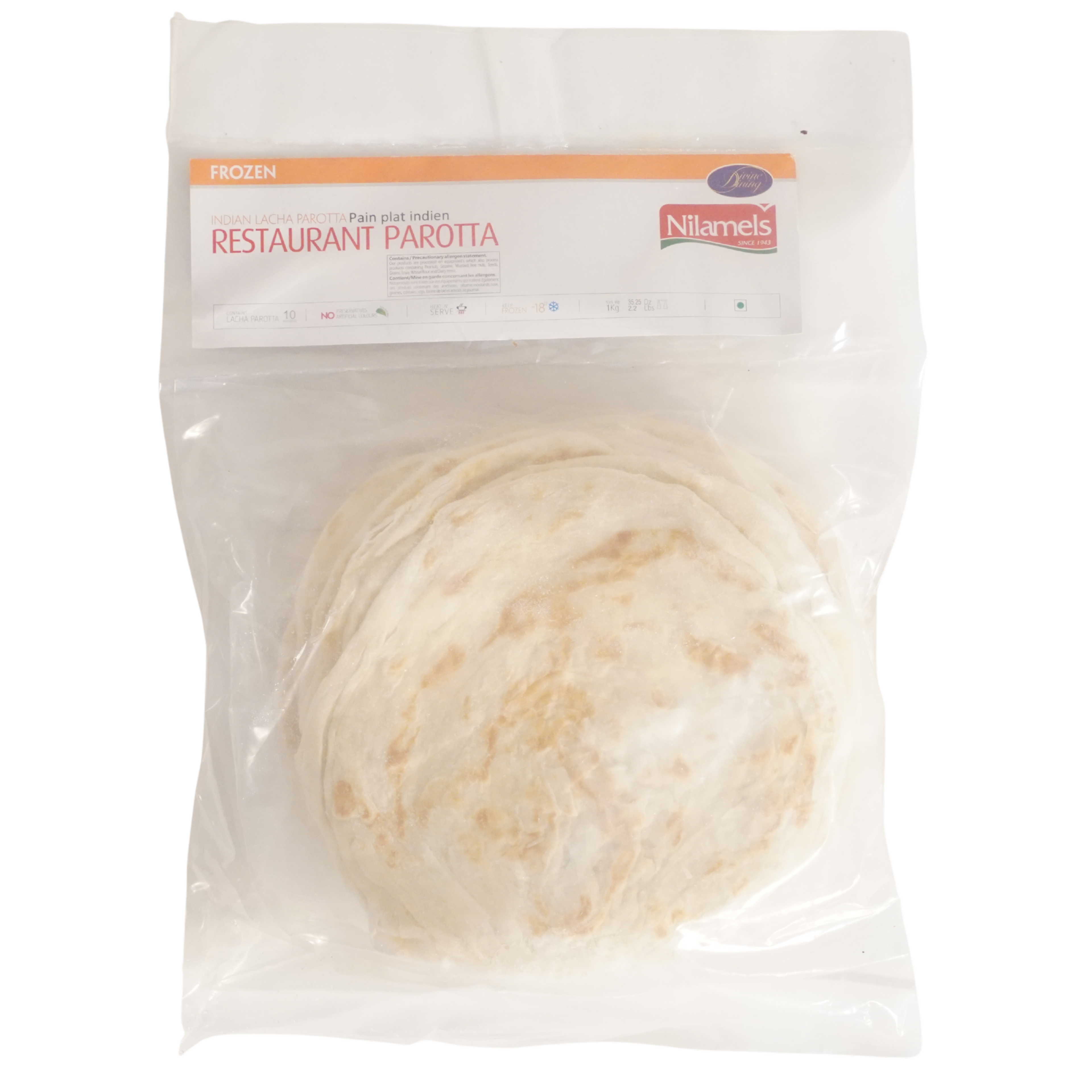 Nilamel Restaurant Parotha 1KG x 16