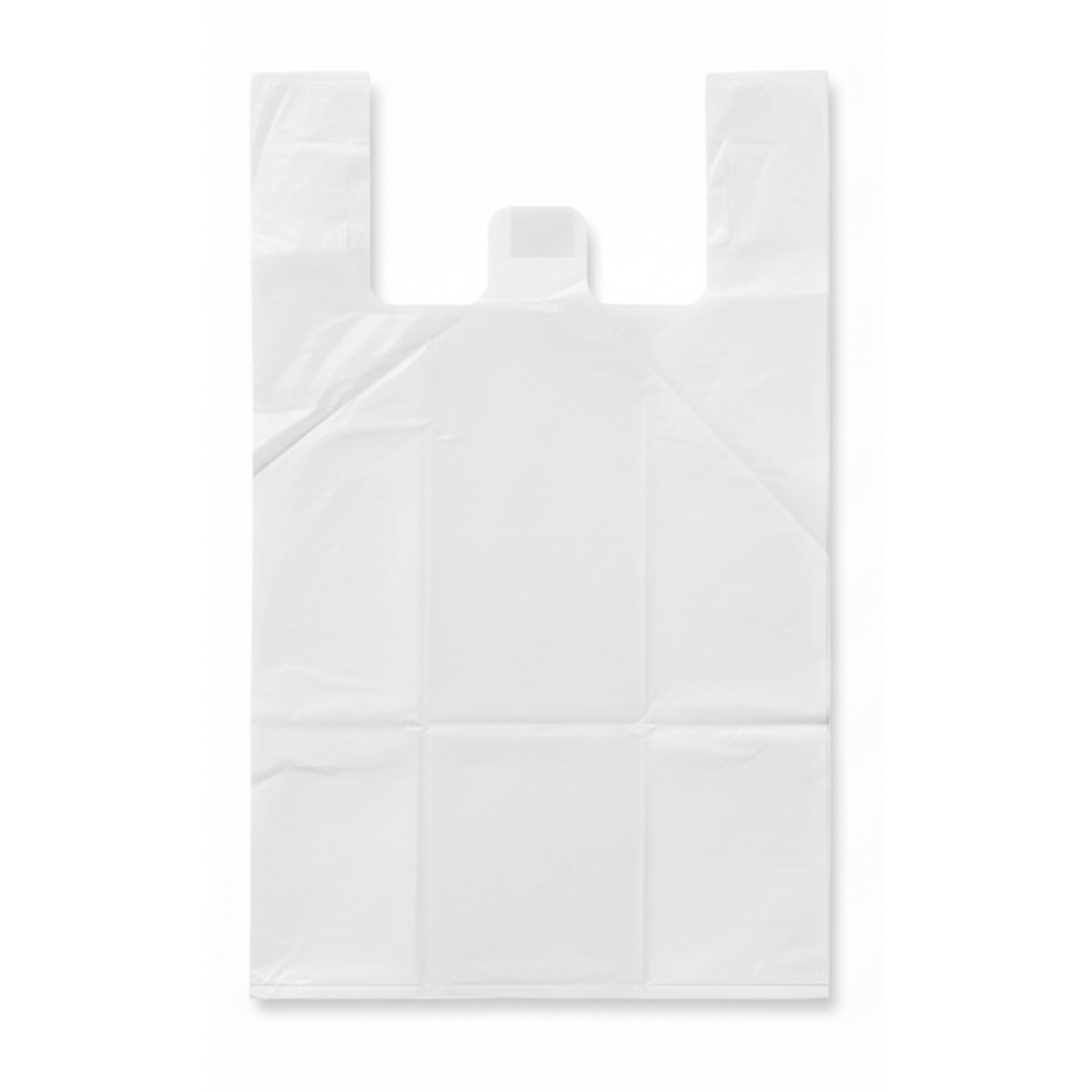 S5 White Plastic Shopping Bags (Tshirt bags)