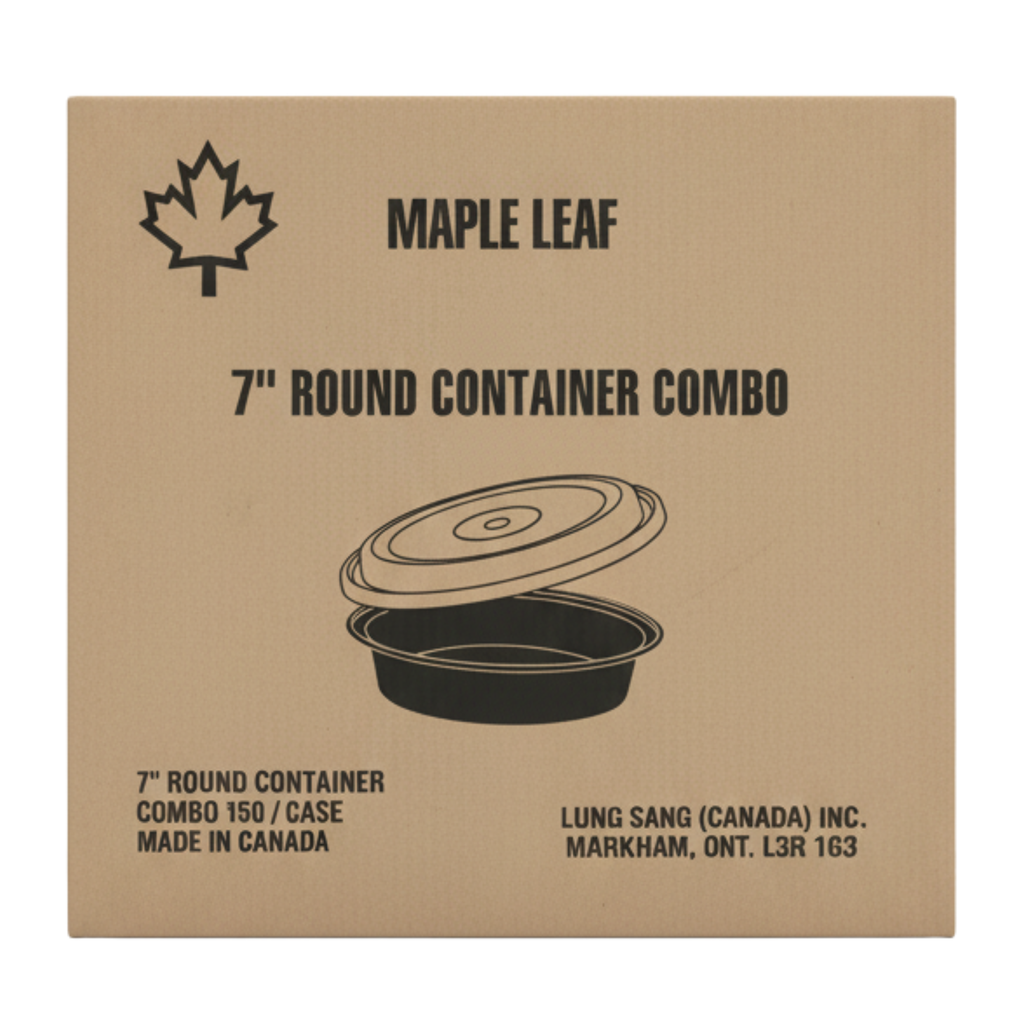 Maple - 7" Round Plastic Container With Lid - 150 Sets
