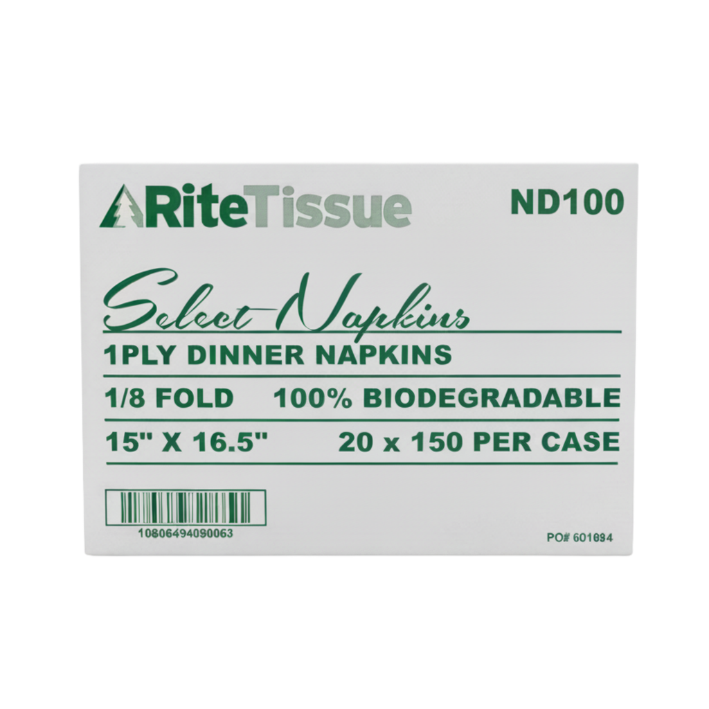 1 Ply Dinner Napkins - White - Pack of 3000PCS