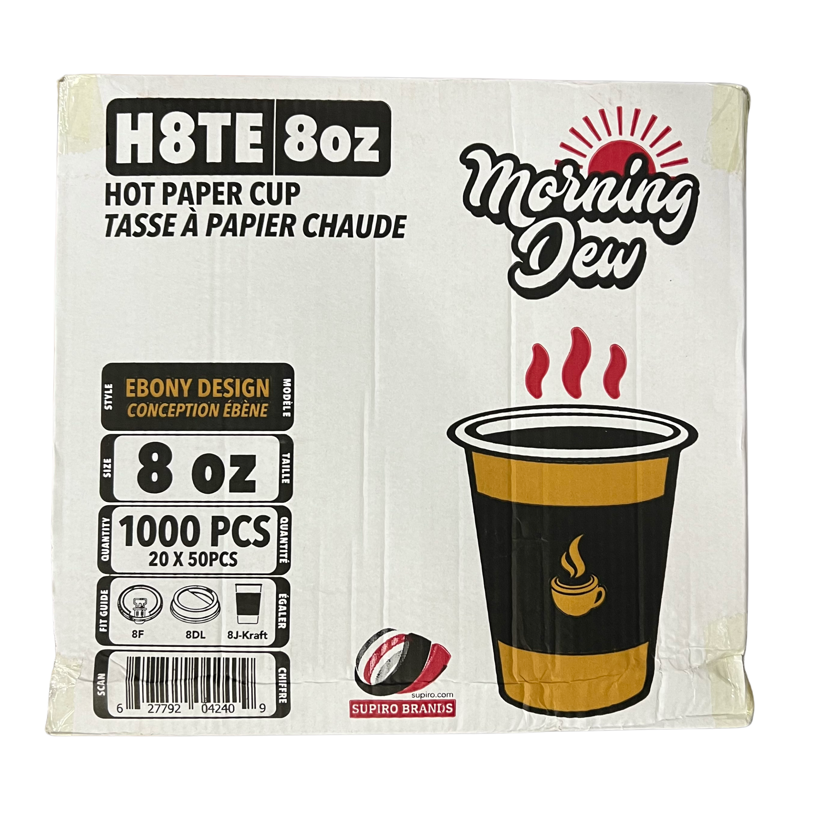 8oz Hot Paper Cups - Pack of 1000PCS (Coffee Cups)