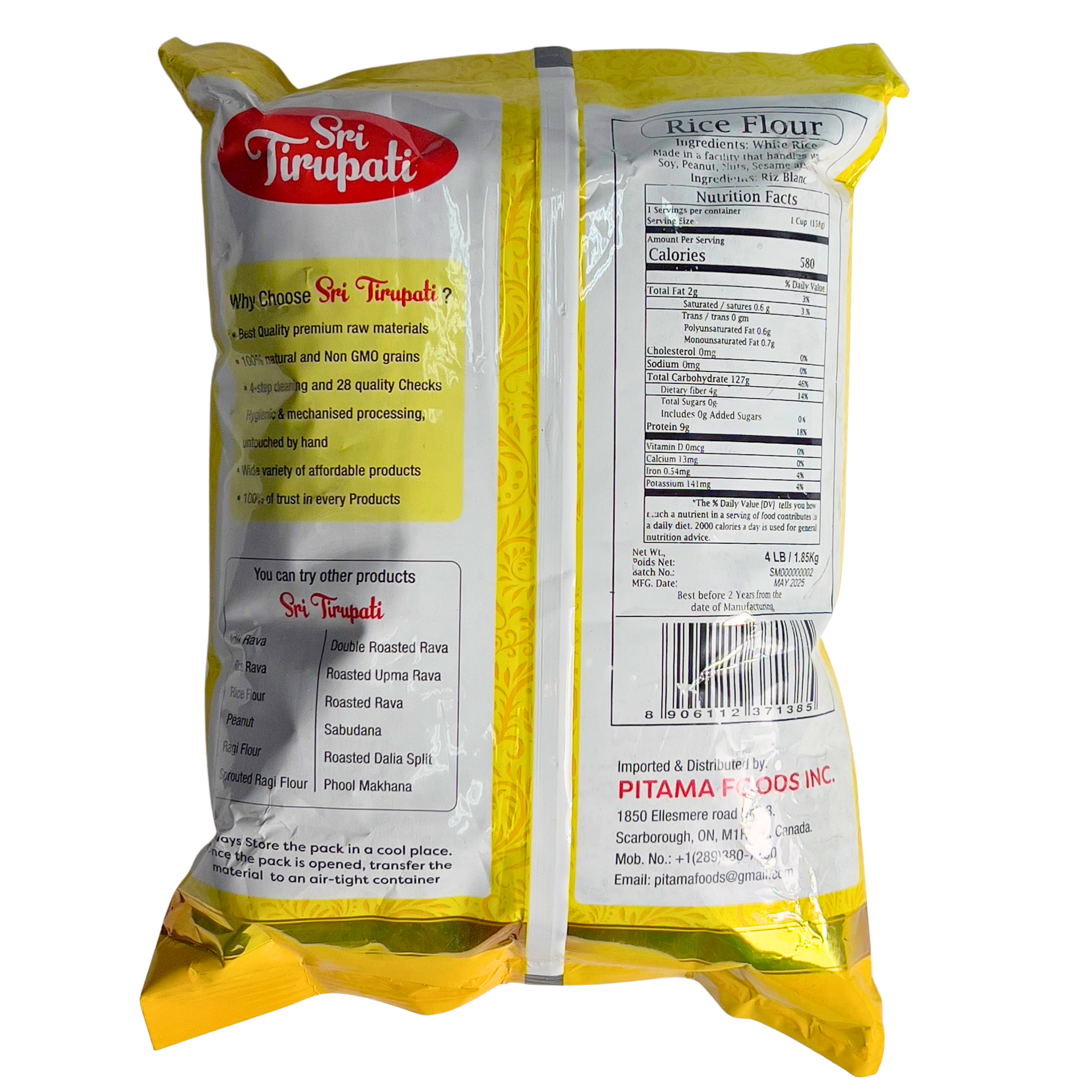 Sri Tirupati White Rice Flour 4LBS x 8PKT