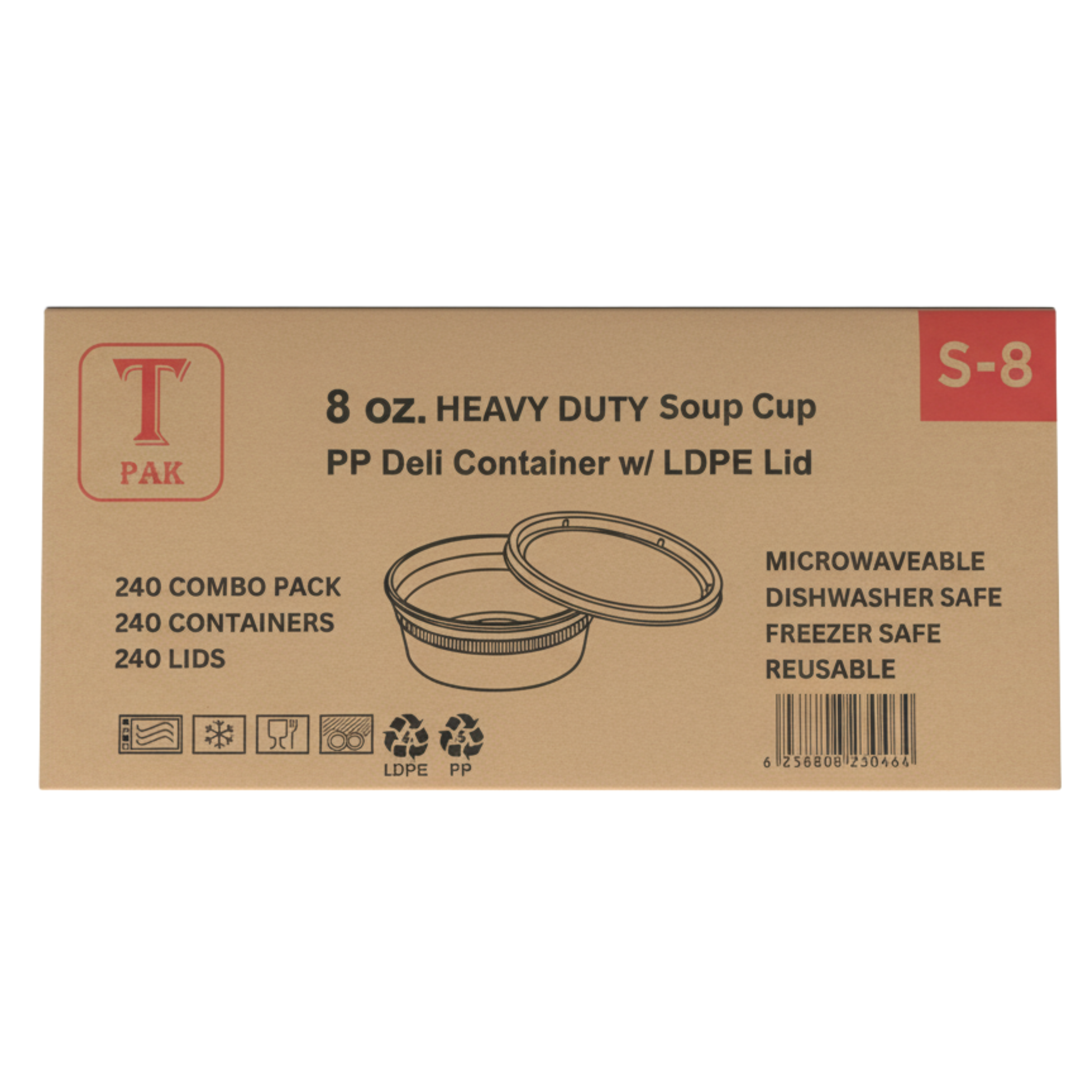 S8 Round Deli Containers 8 oz with Lids