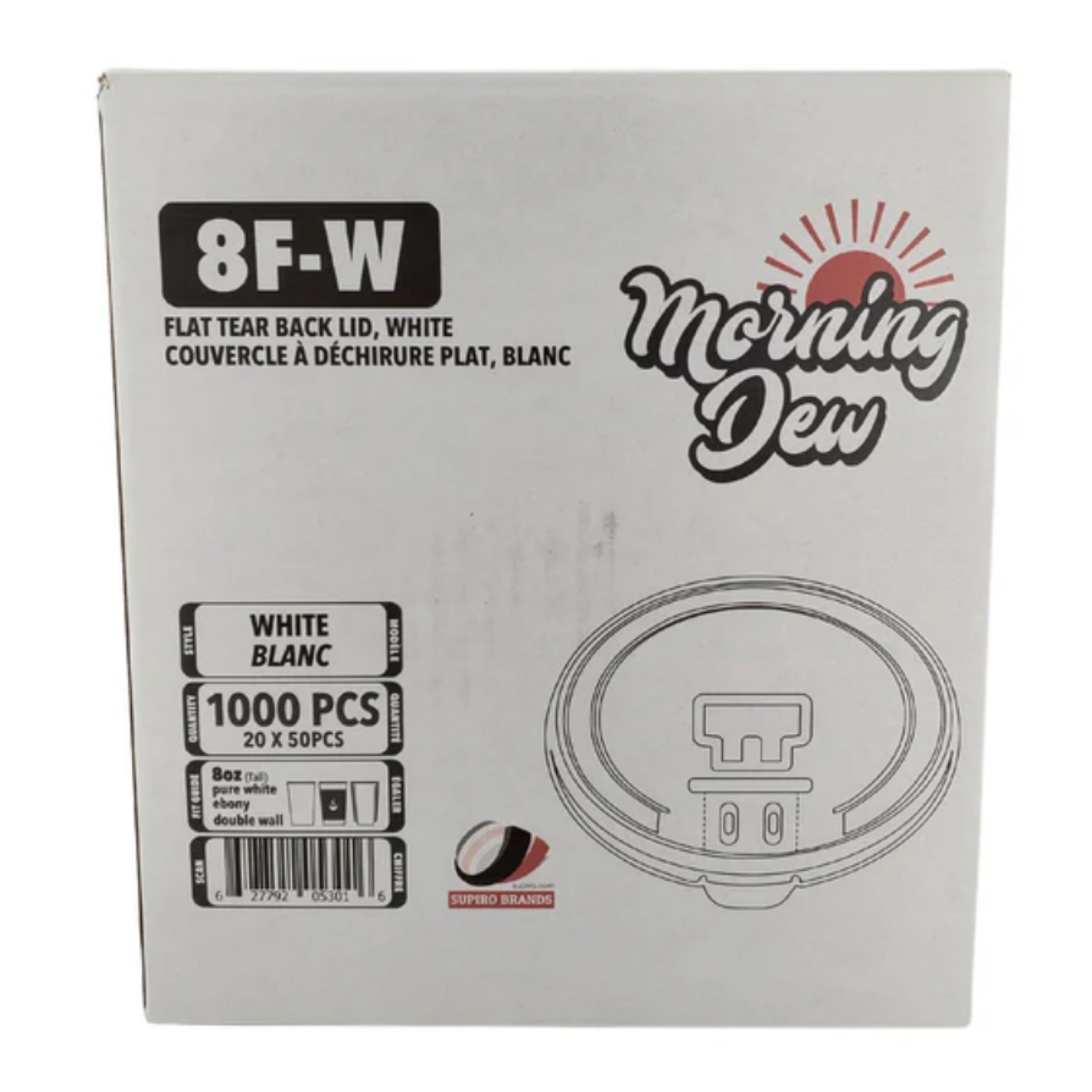 8oz Coffee Cups Lid - Pack of 1000PCS (Flat Tear Back / Paper Cup Lid)