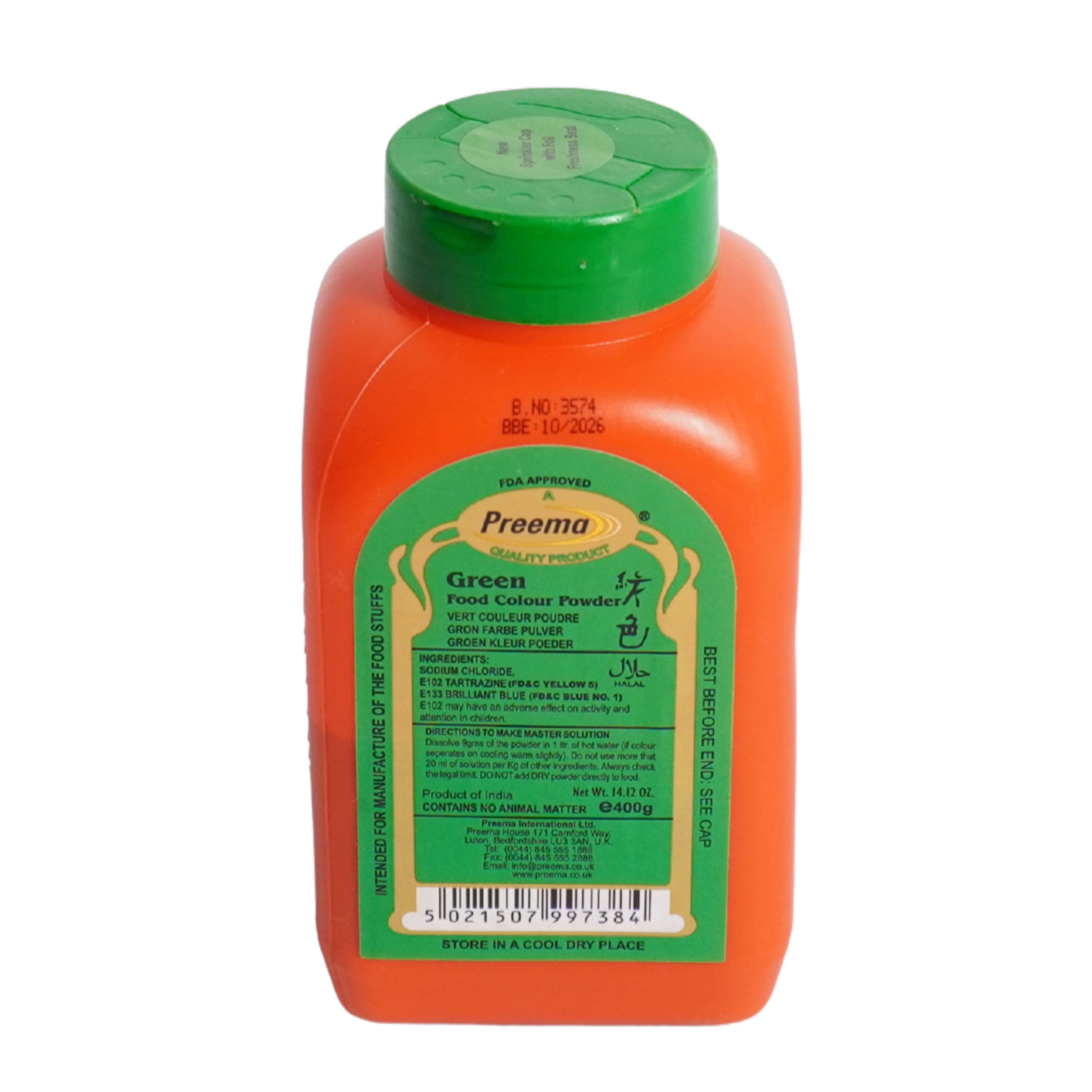 Preema Green Food Colour 400G