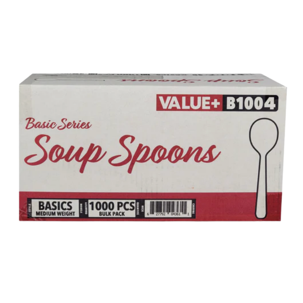 Plastic Soup Spoons - White - 1000PCS - B1004