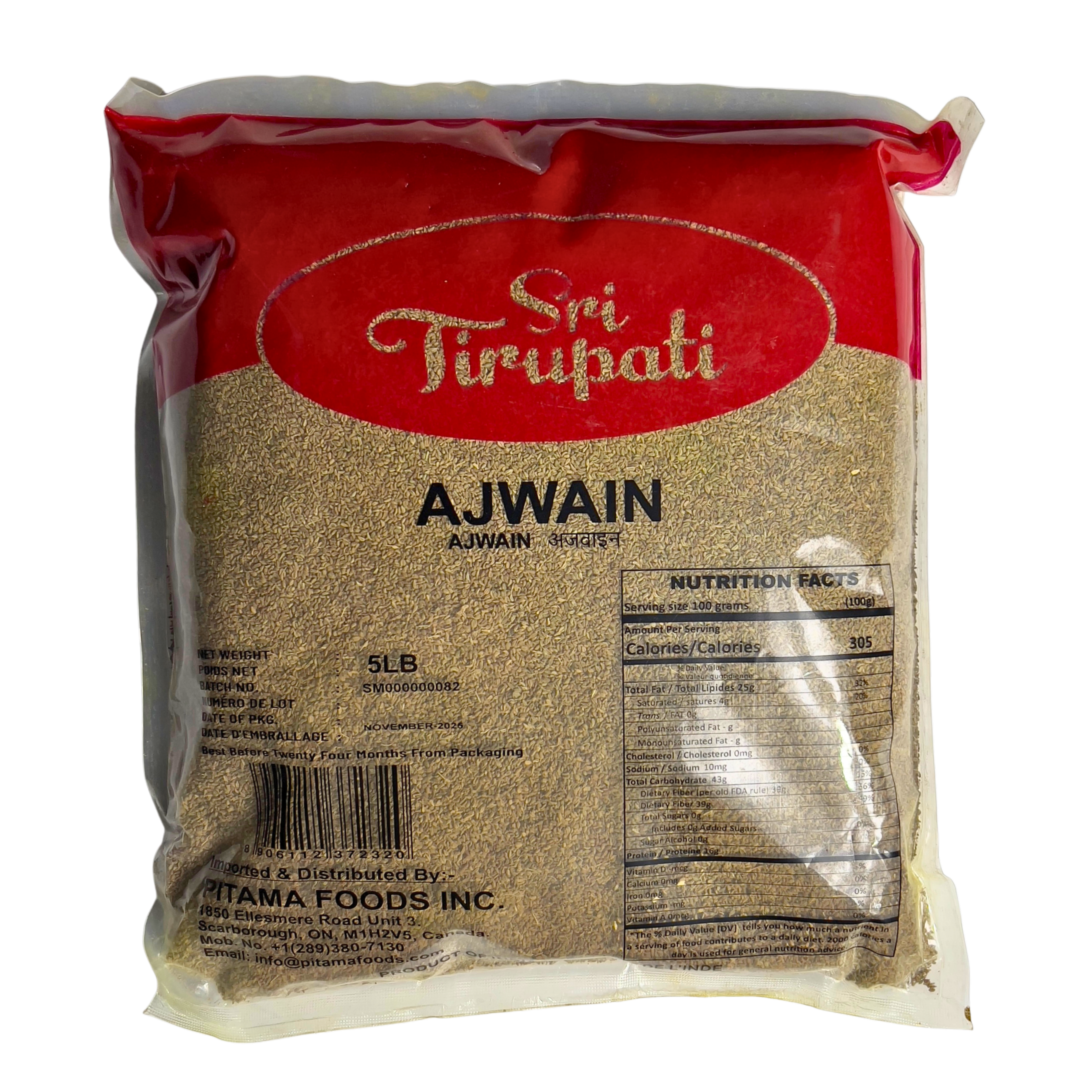 Sri Tirupati Ajwain 5LBS (Carom Seeds)
