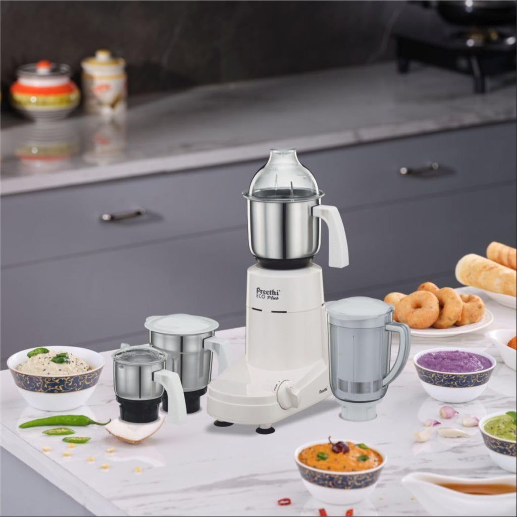 Preethi Eco Plus 110 Volts Mixer Grinder (For Use In USA & CANADA Only),White
