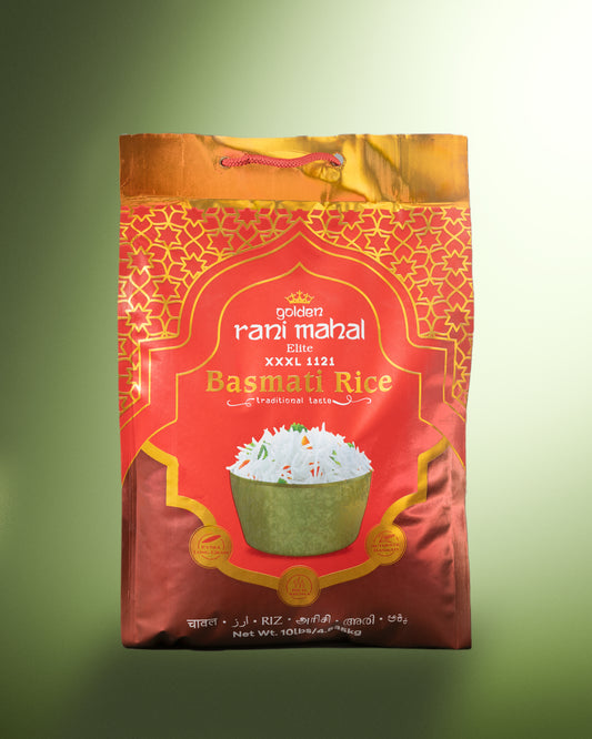 Golden Rani Mahal 1121 XXXL Basmati Rice 10 LBS (Elite)