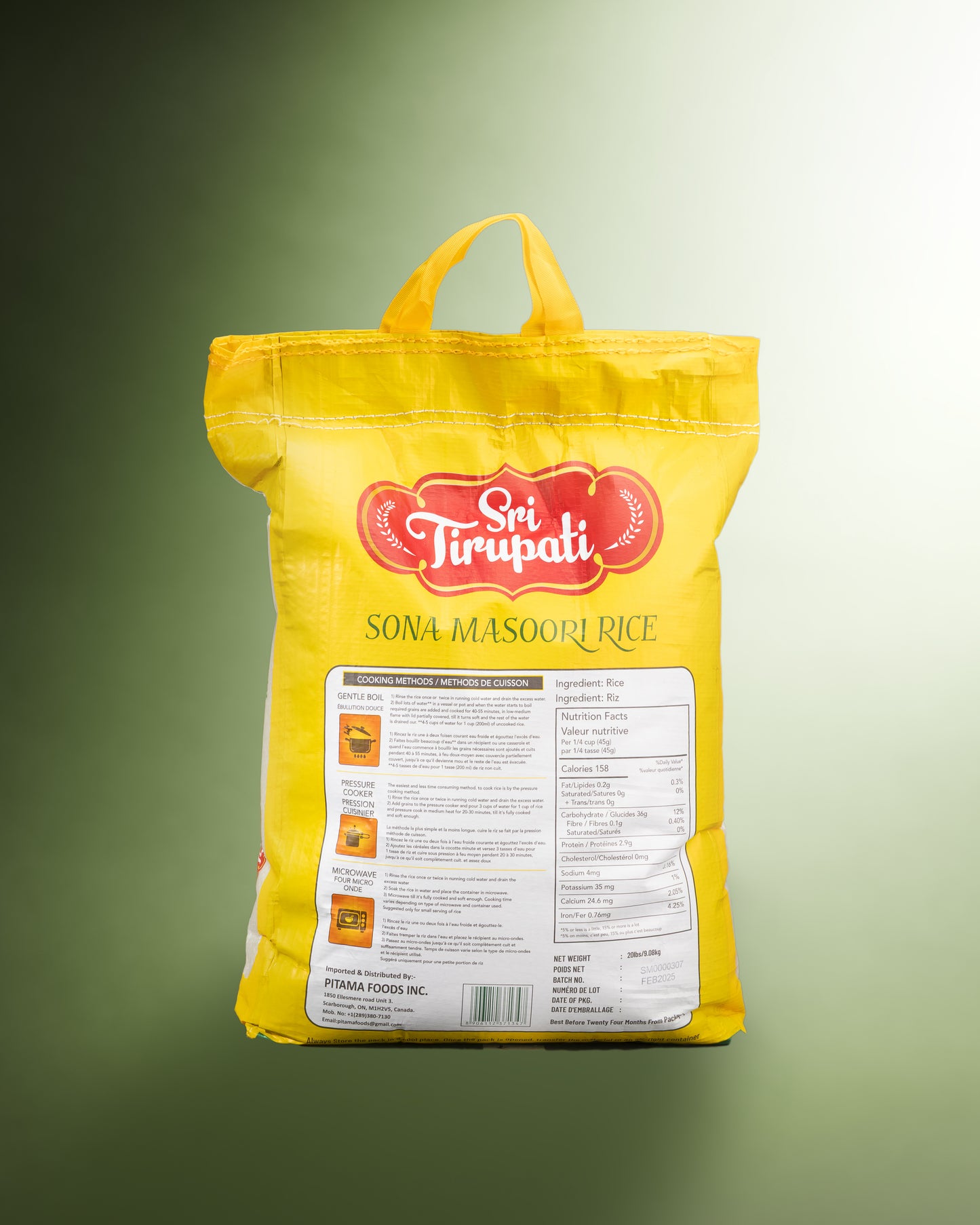 Sri Tirupati Sona Masoori Rice 20 LBS