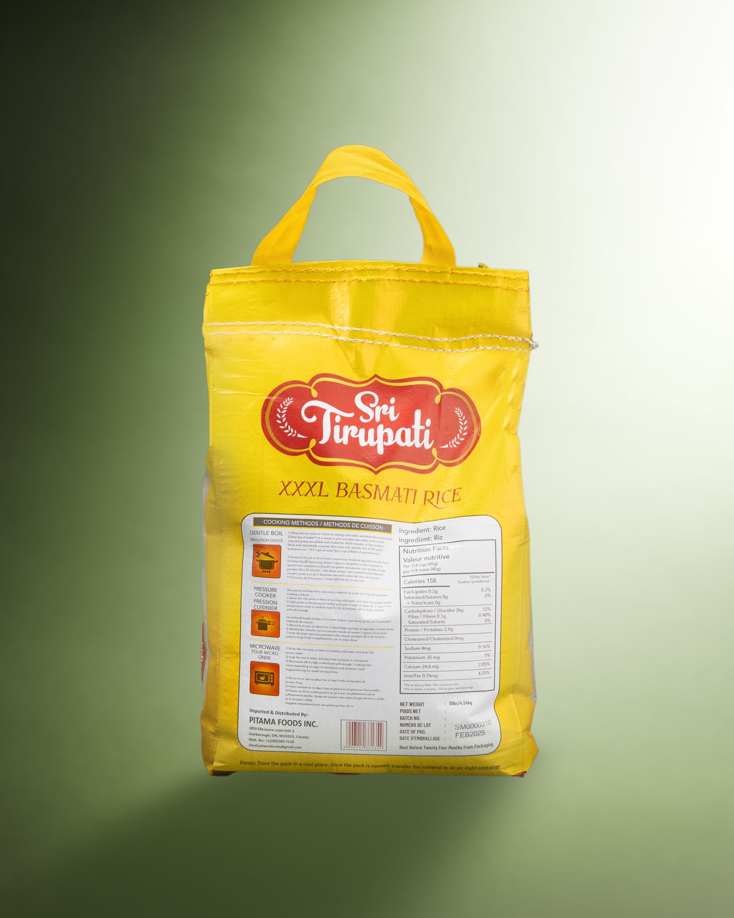 Sri Tirupati XXXL Basmati Rice 10 LBS