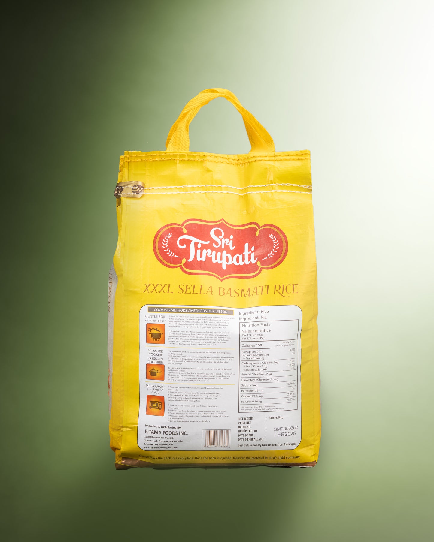 Sri Tirupati XXXL Sella Basmati Rice 10 LBS