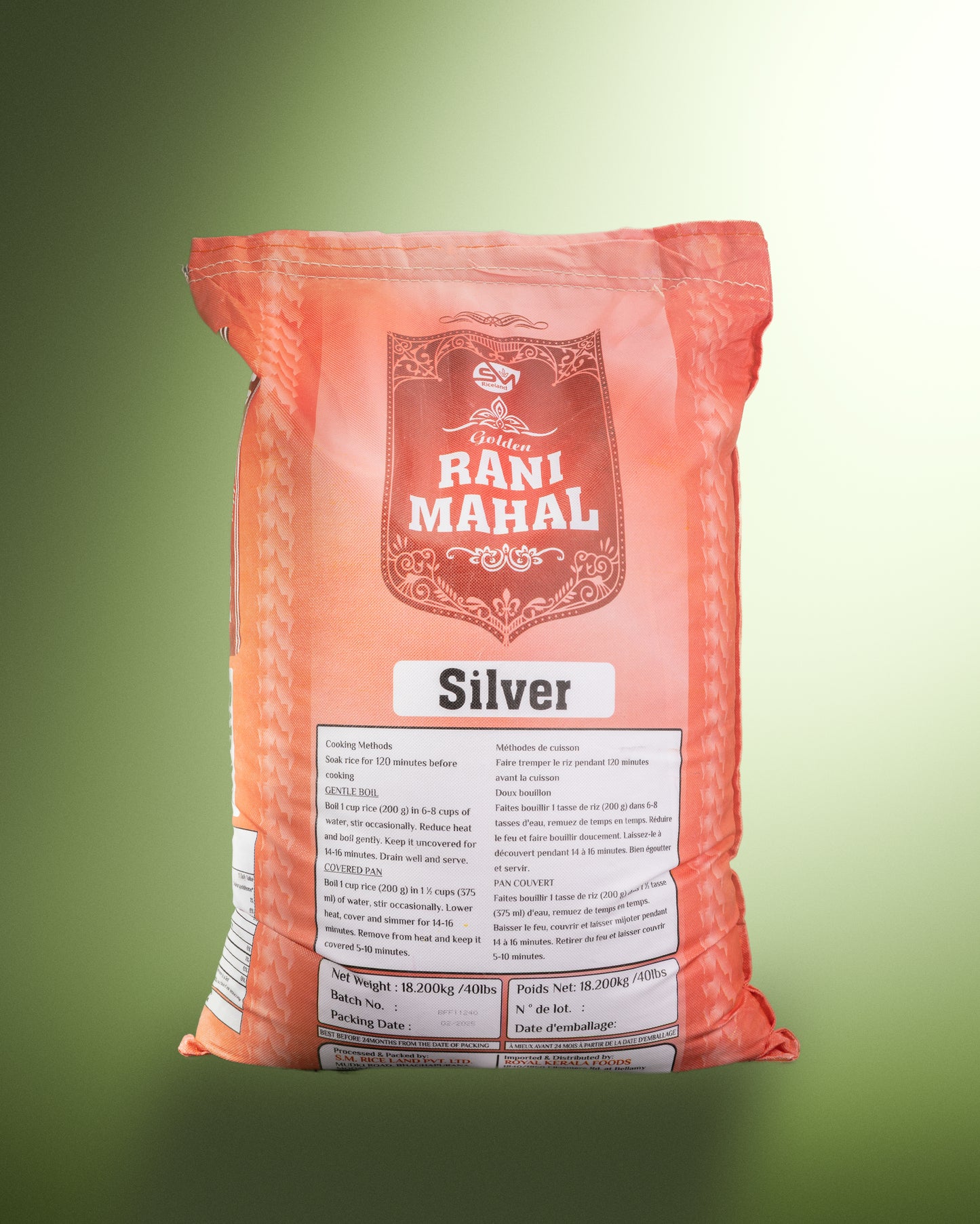 Golden Rani Mahal 1121 Creamy Sella 40LBS Basmati Rice (Silver)