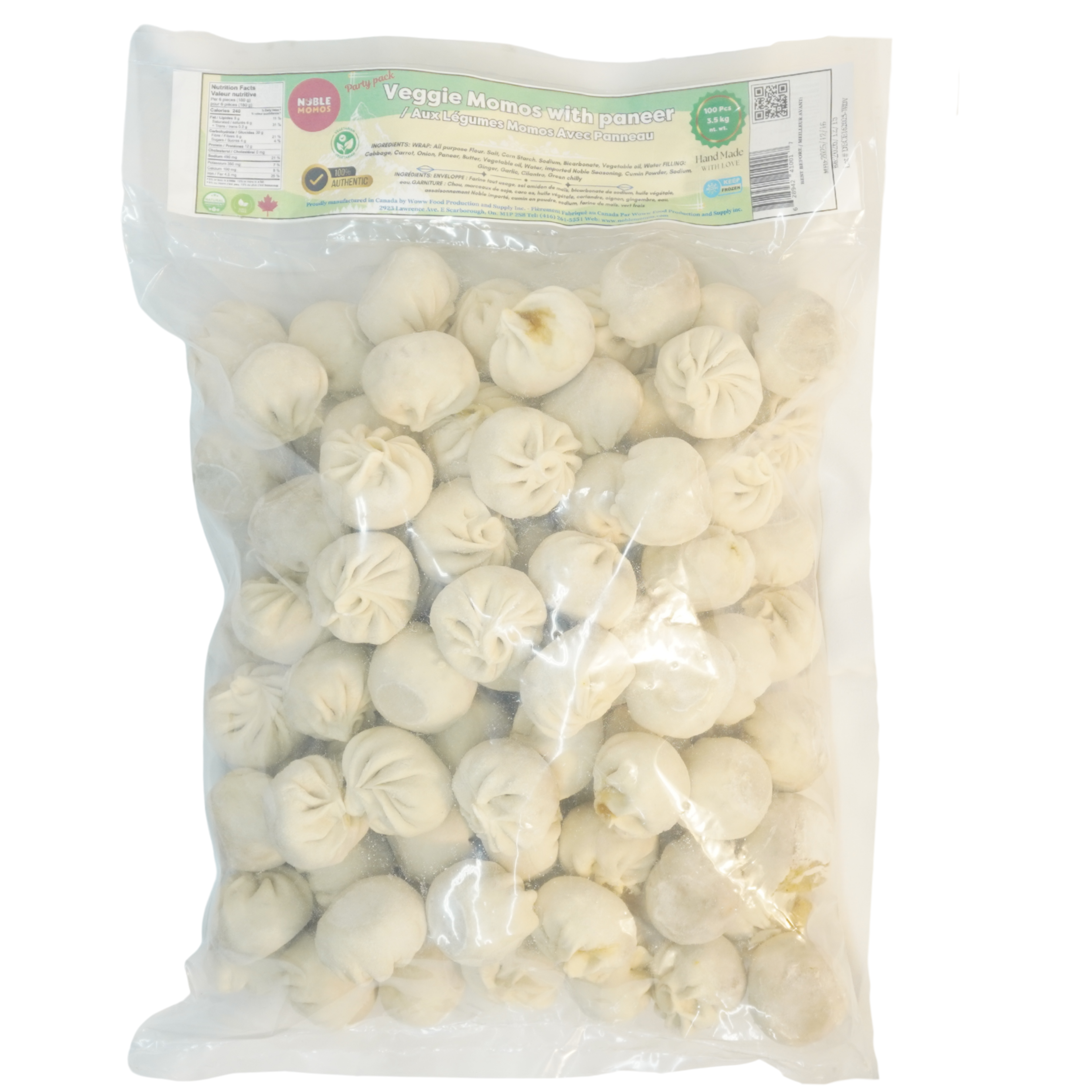 Veg Momos With Paneer - 100PCS